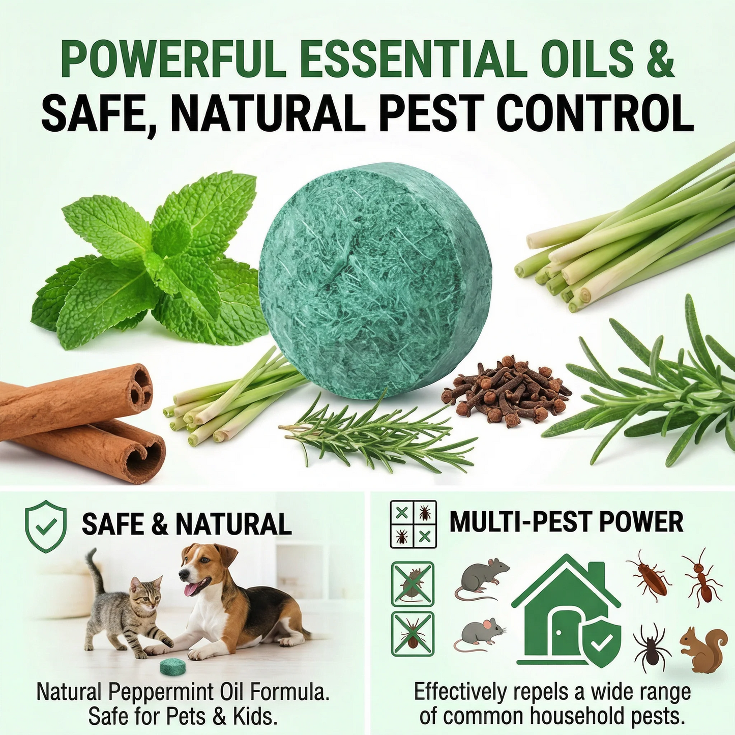 Calverv™ 💥LAST DAY SALE 50%OFF💥🟢 Natural Peppermint Rodent Repellent Tablets – 10 Pack